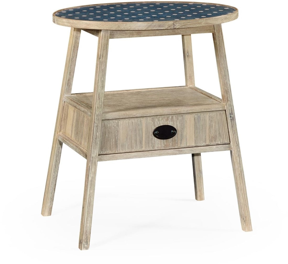 Jonathan Charles Acacia Side Table with Drawer Polka Dot Finish (1 of 9)