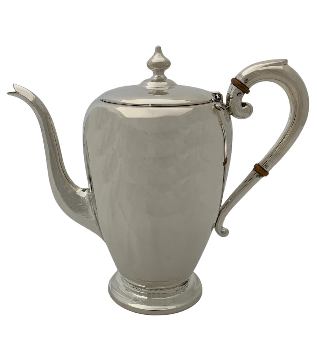 Antique Preisner 925 Sterling Silver Handmade Teapot Pitcher: Antique Preisner 925 Sterling Silver Handmade Teapot Pitcher Presenting an exquisite Antique Preisner 925 Sterling Silver Teapot Pitcher, showcasing a stunning handmade shiny sleek finish. This elegan