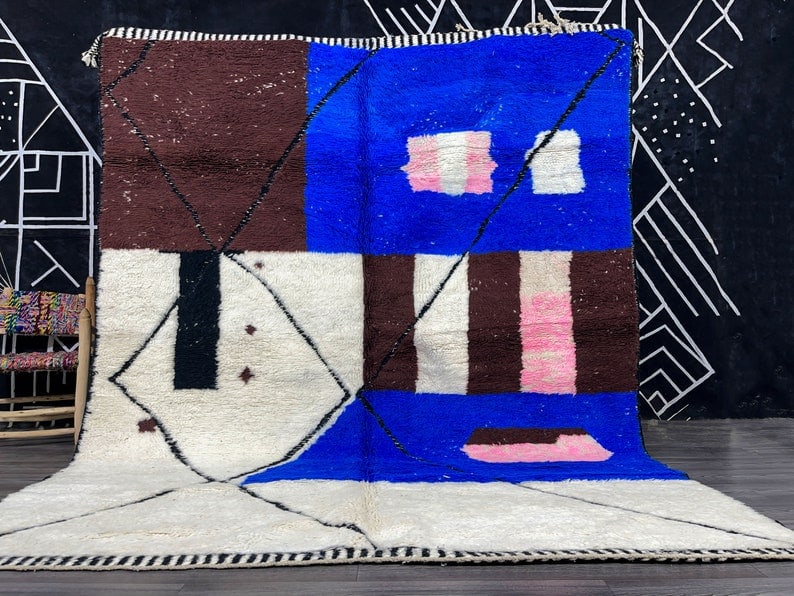 Handwoven Luxury Colorful Rug 100% Local Wool Morocco (1 of 10)