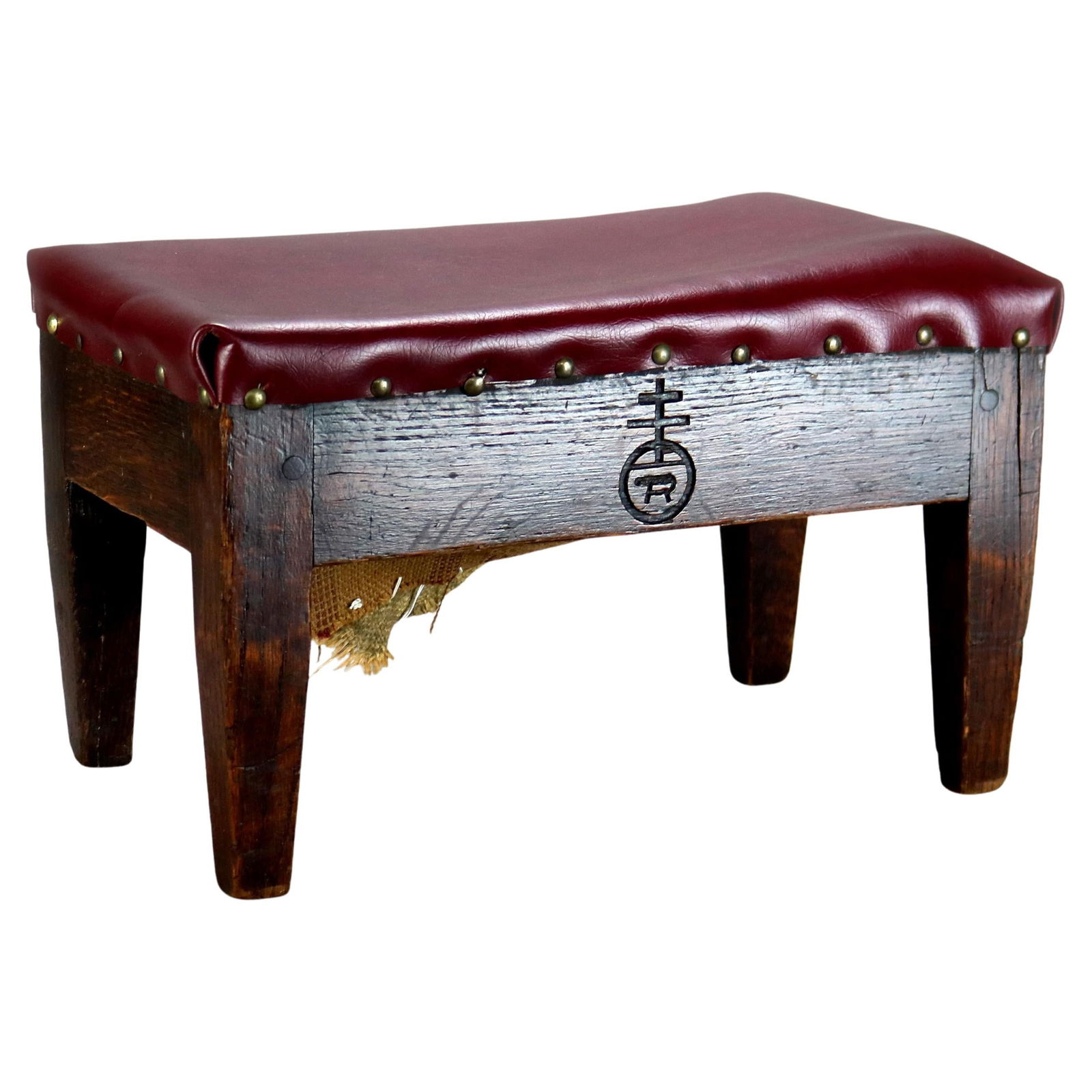 Roycroft Antique Arts and Crafts Oak Foot Stool C1910 (1 of 7)