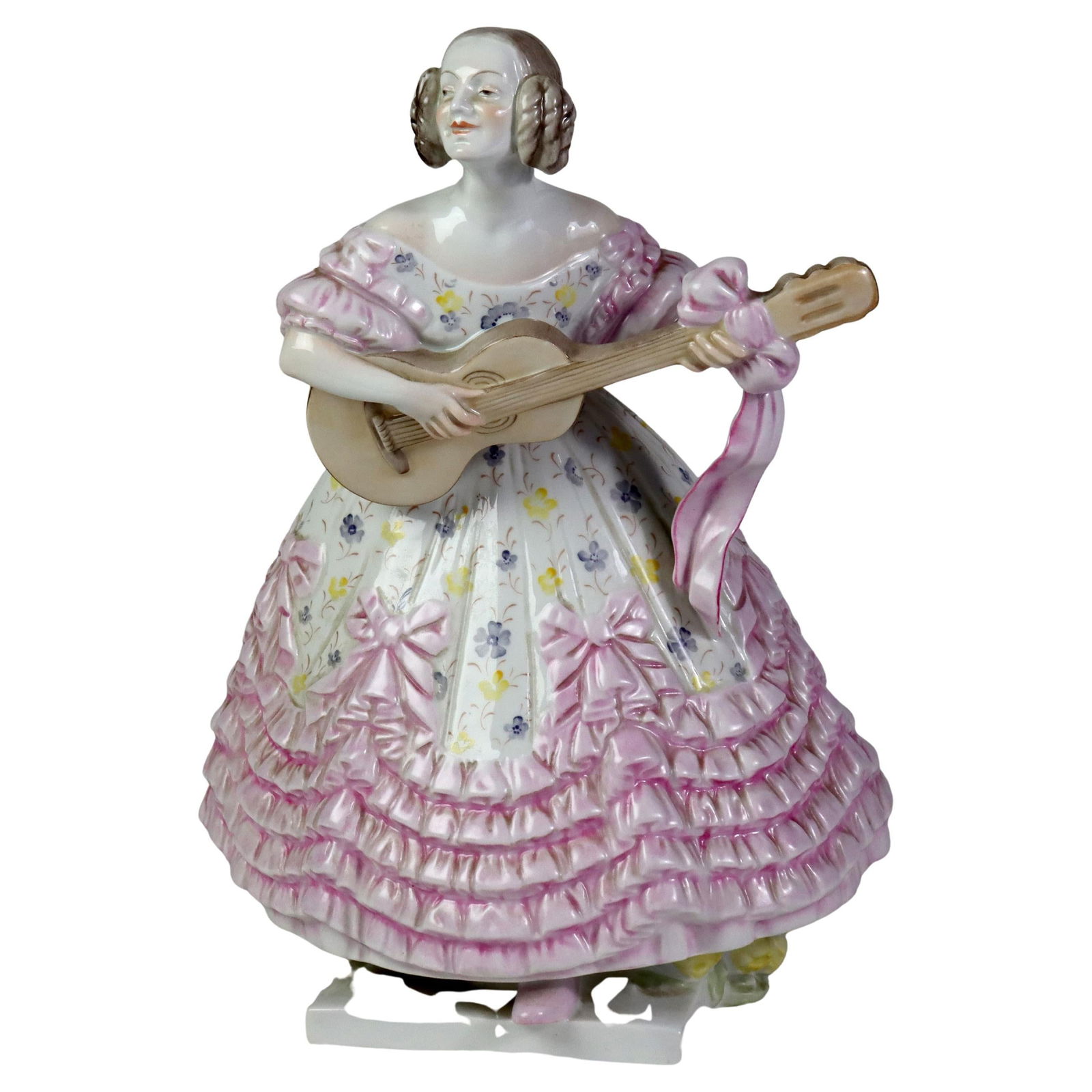 Antique Herend Porcelain Female Guitarist Figure C1850 14in (1 of 13)