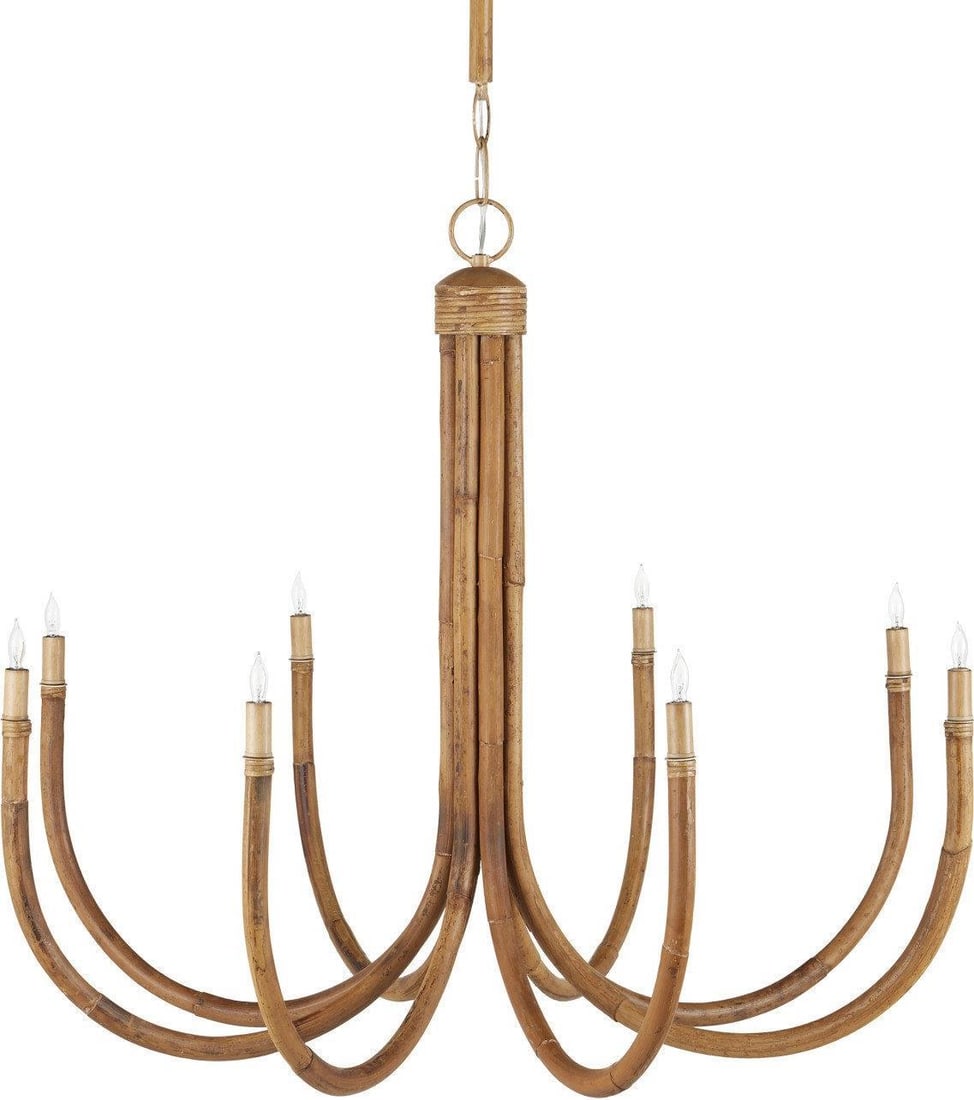 Currey Samsara 8-Light Adjustable Rattan Bowl Chandelier (1 of 5)