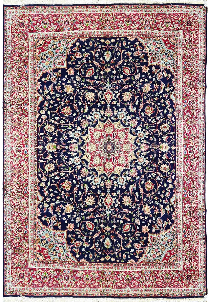 8.10 x 11.3 Persian Lavar Kerman Hand-Knotted Area Rug: 8.10 x 11.3 Persian Lavar Kerman Hand-Knotted Area Rug Free continental US Shipping Discover the timeless elegance of this pre-owned 8.10 x 11.3 Persian Lavar Kerman rug, crafted with exceptional arti