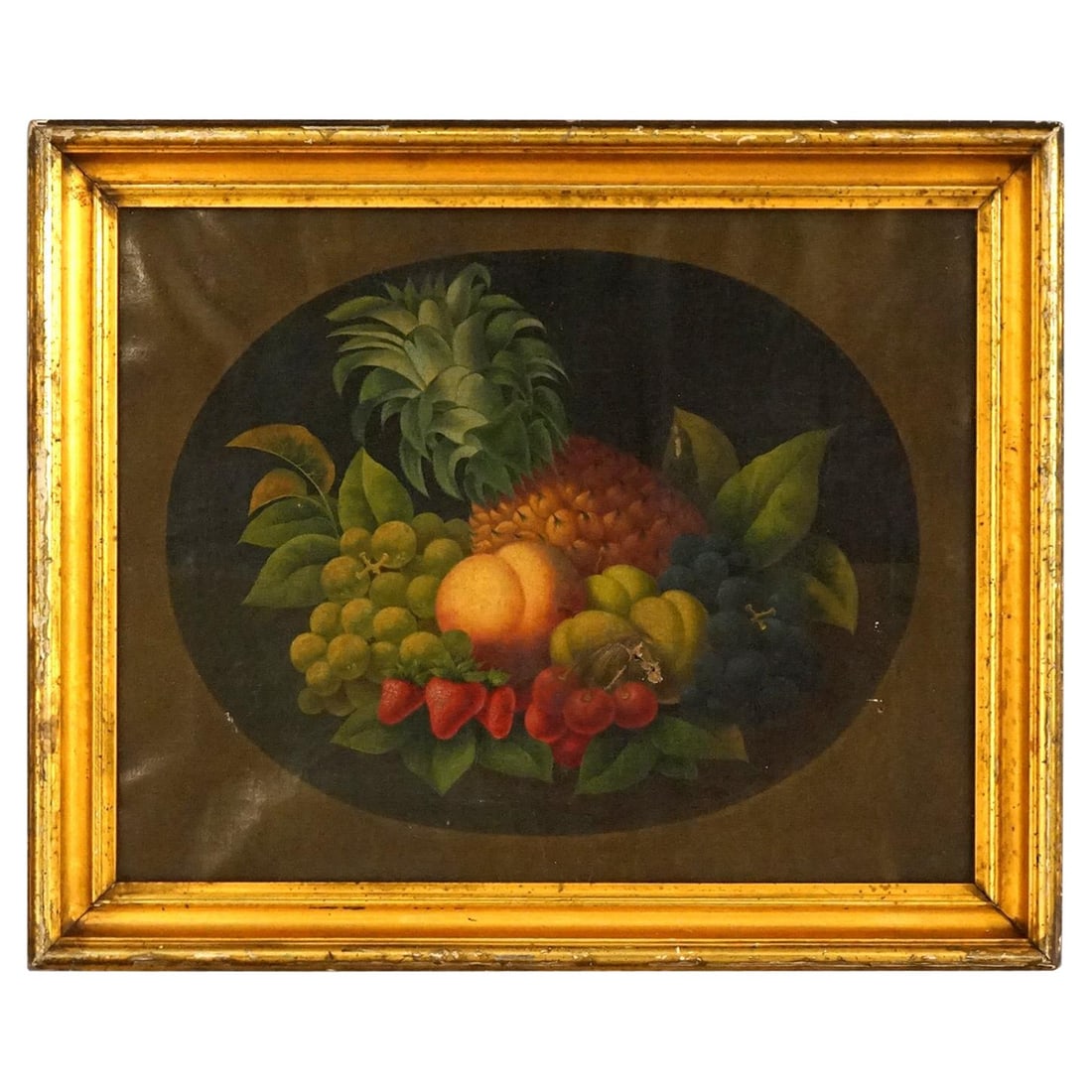 Antique Rosen Style Folk Art Still Life Painting C1830 in Giltwood Frame (1 of 10)
