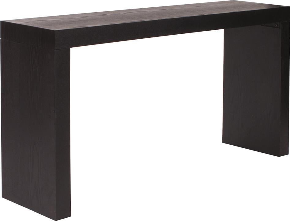 Howard Elliott Contemporary Black Wood Grain Console Table 58": Howard Elliott Contemporary Black Wood Grain Console Table 58" This contemporary black console table is a stylish addition to any living space, featuring a sleek rectangular design. Crafted from wood