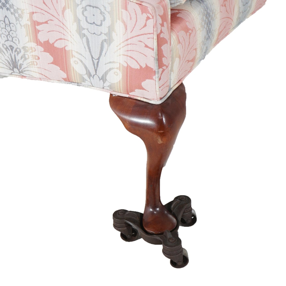 Vintage J. M. Walton Queen Anne Camel Back Sofa Floral Upholstery 20th Century - 13