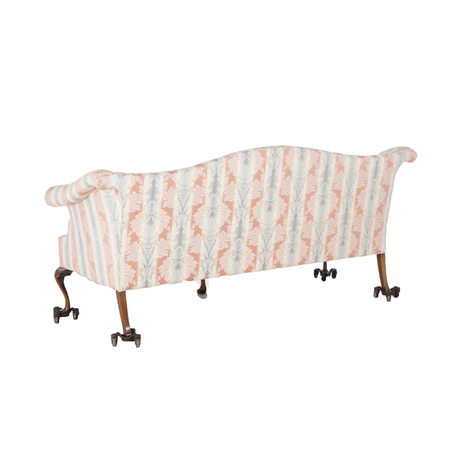 Vintage J. M. Walton Queen Anne Camel Back Sofa Floral Upholstery 20th Century - 8