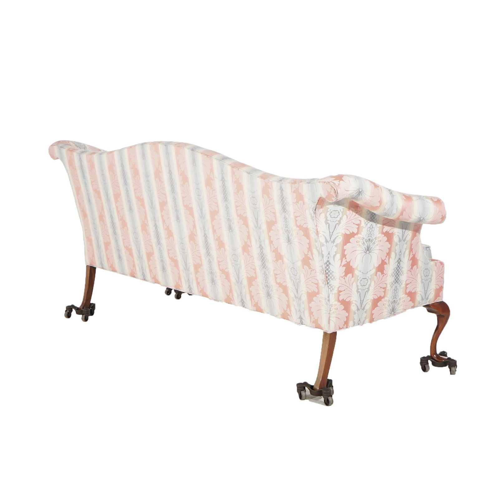 Vintage J. M. Walton Queen Anne Camel Back Sofa Floral Upholstery 20th Century - 9