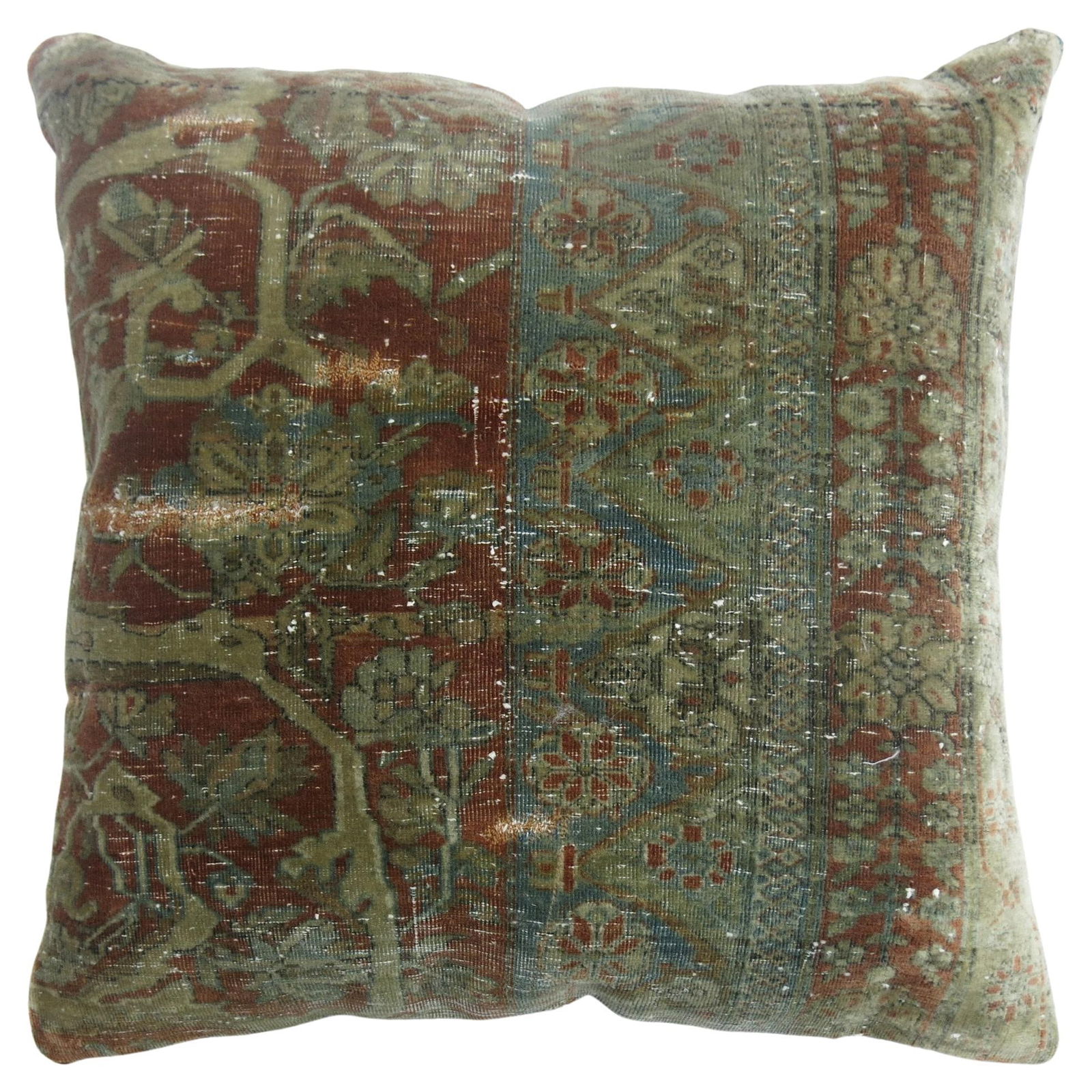 Zabihi Collection Brutalist 19th Century Mohtasham Kashan Pillow 20x20: Zabihi Collection Brutalist 19th Century Mohtasham Kashan Pillow 20x20 This exquisite pillow features a design derived from a late 19th-century Mohtasham Kashan rug, reimagined for contemporary decor.