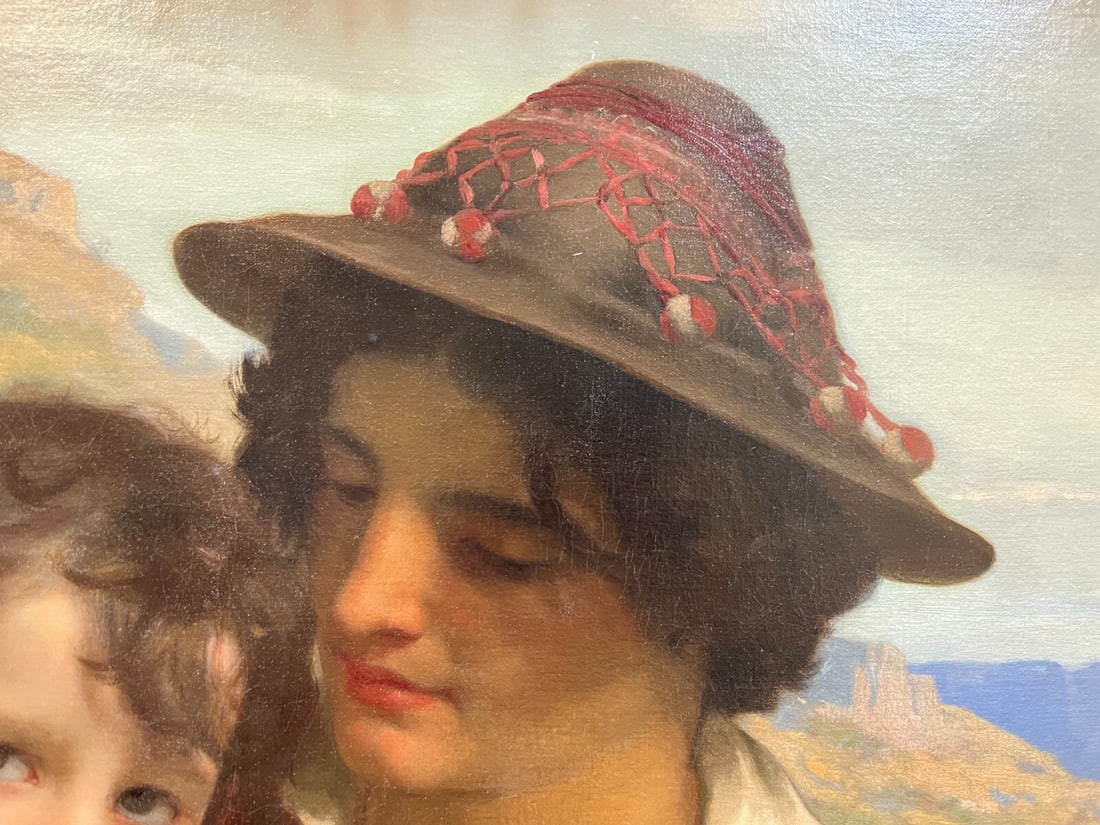 19th Century Oil Painting 'La Lecon De Flute' by Bouguereau - 6