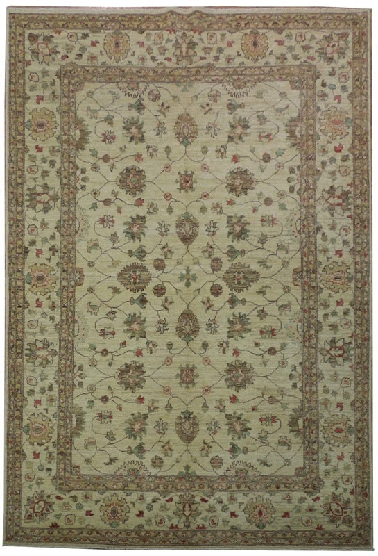 Exquisite 6'8 x 9'9 Beige Chobi Peshawar Hand-Crafted Rug (1 of 6)