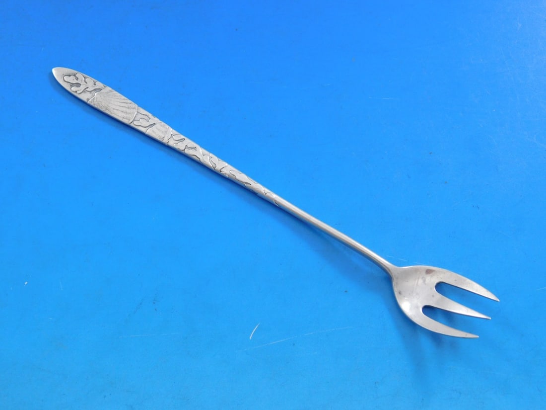Tiffany & Co Sterling Silver Lap Over Edge Fork with Shells 5 5/8" (1 of 8)