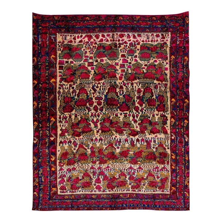 Vintage Persian Handmade Wool Rug 7'7" x 9'6" Art Deco Design (1 of 10)