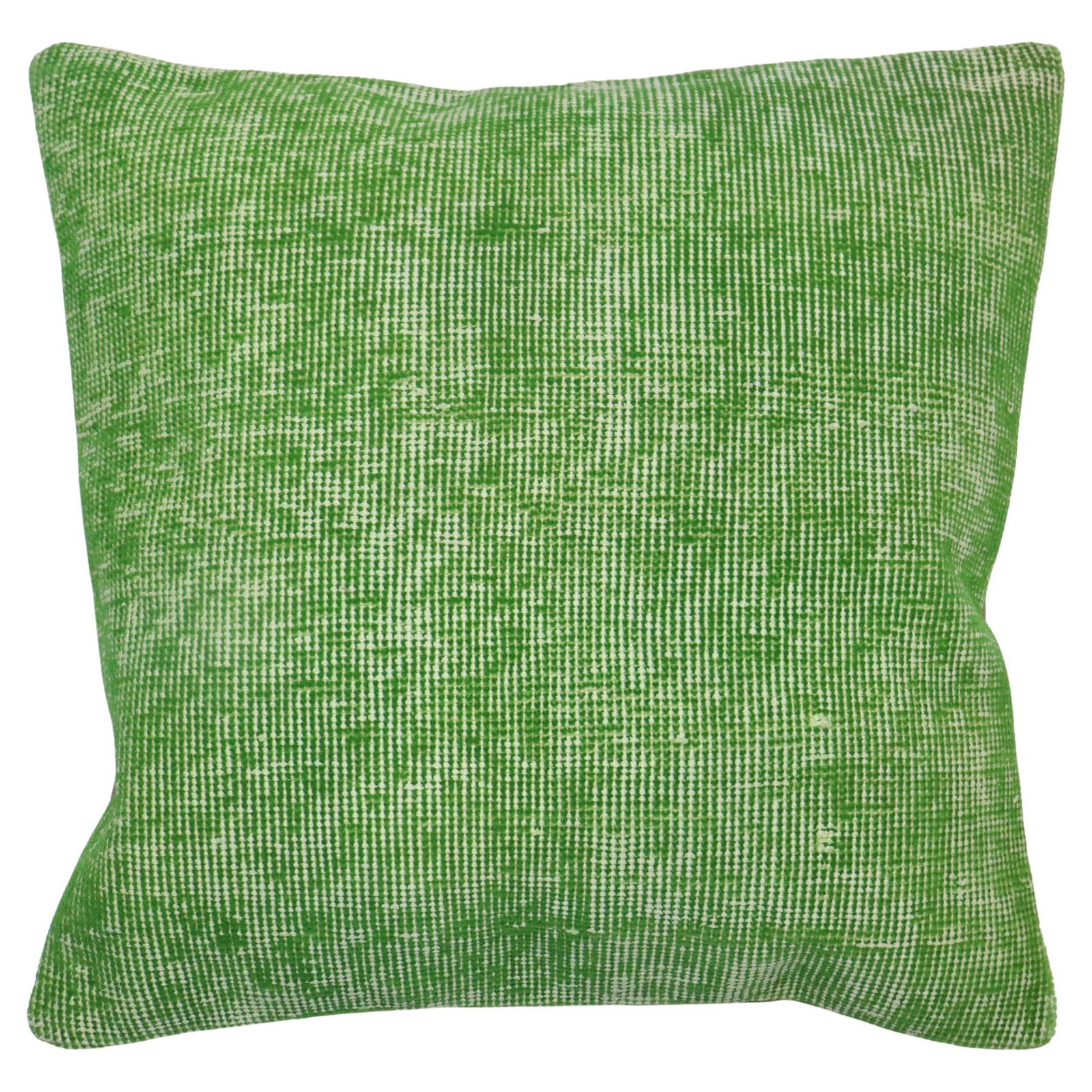 Vintage Green Turkish Oushak Rug Pillow 18 x 18: Vintage Green Turkish Oushak Rug Pillow 18 x 18 Enhance your space with this exquisite Green Turkish Vintage Rug Pillow. Crafted from a vintage Turkish green deco rug, this decorative pillow adds a to