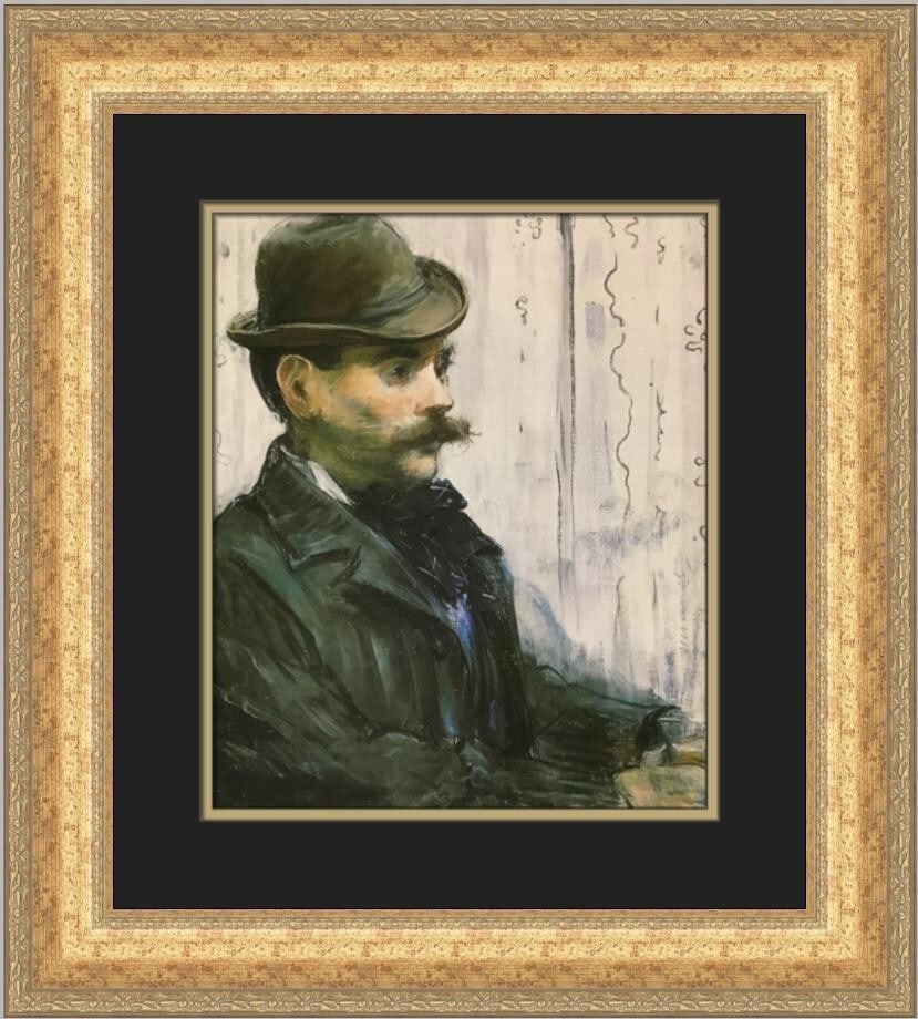 Edouard Manet Portrait of Alphonse Maureau Custom Framed Print 21x19: Edouard Manet Portrait of Alphonse Maureau Custom Framed Print 21x19 This captivating custom framed print features Edouard Manet's iconic portrait of Alphonse Maureau, showcasing the artist's signatur