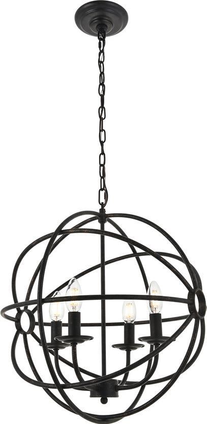 Elegant Lighting Octavia Pendant Light Dark Brown Metal 4 Bulb (1 of 1)