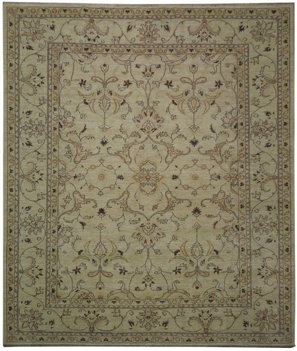 Exquisite 7'11" x 9'3" Putty Color Chobi Peshawar Rug (1 of 6)