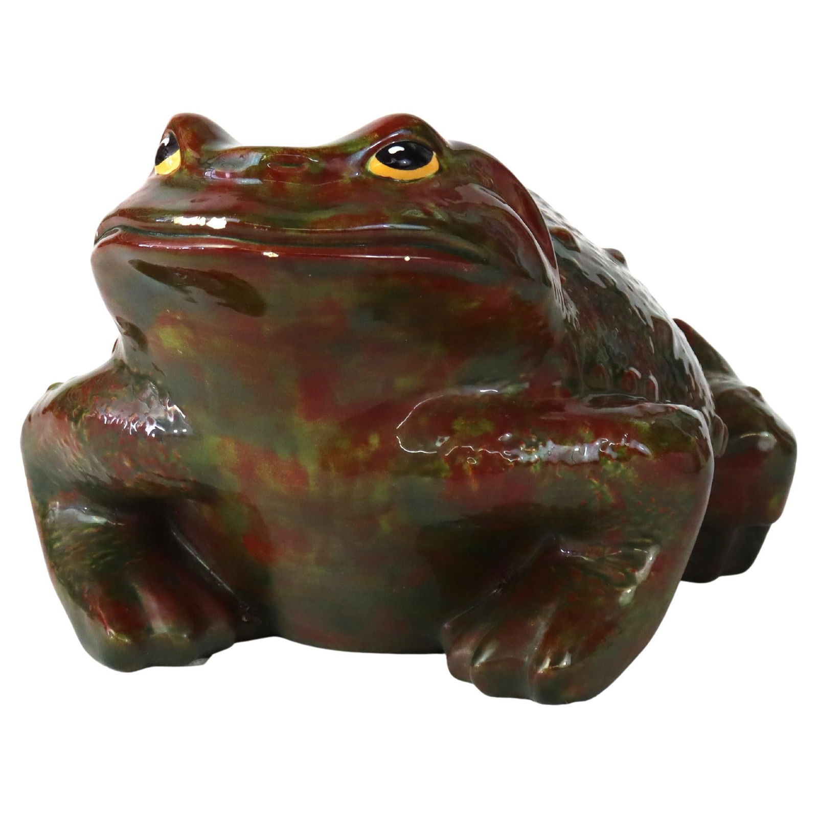 Antique Majolica Garden Toad Pottery C1930 Multicolored Glaze (1 of 10)