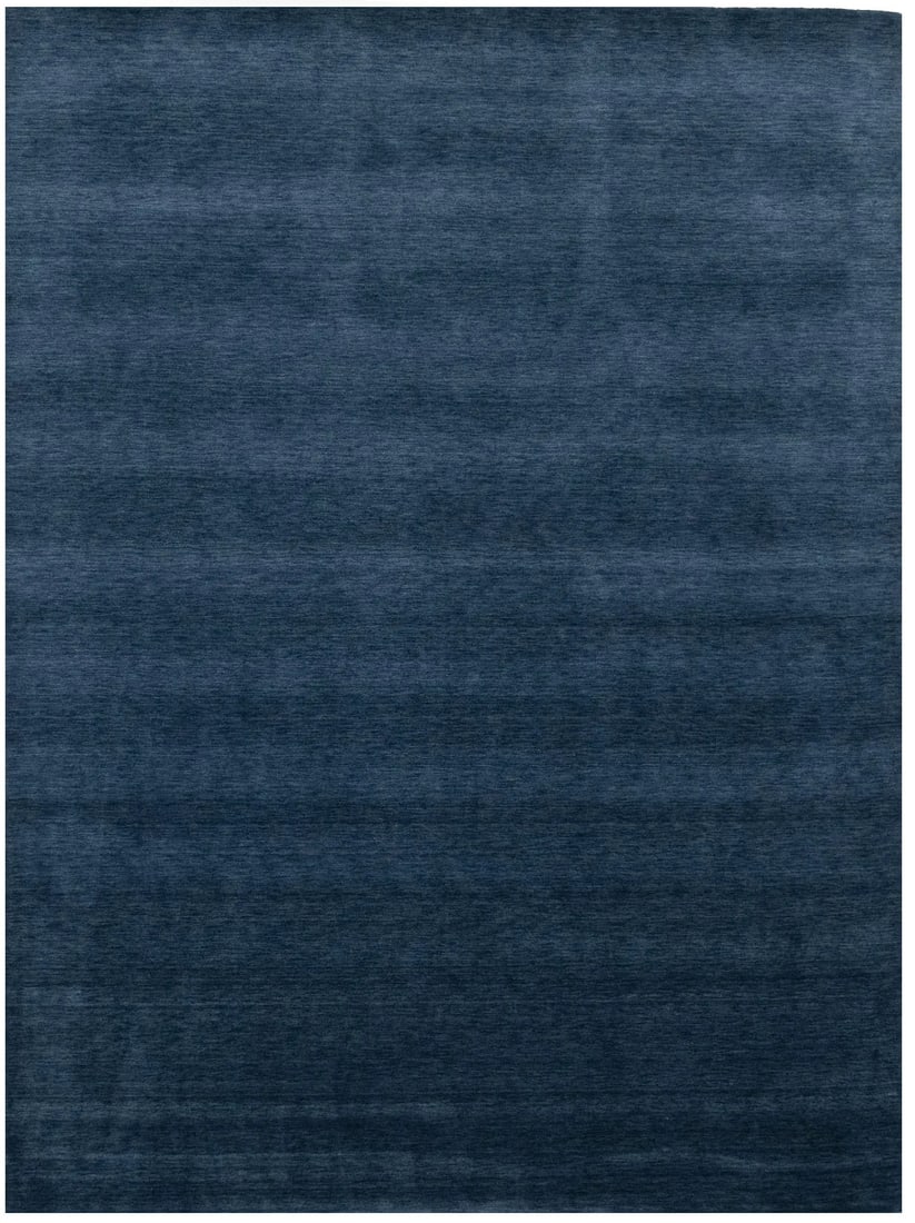 Hand-Loomed 8'10 x 11'11 Gabbeh Wool Rug Steel Blue Modern Design (1 of 12)