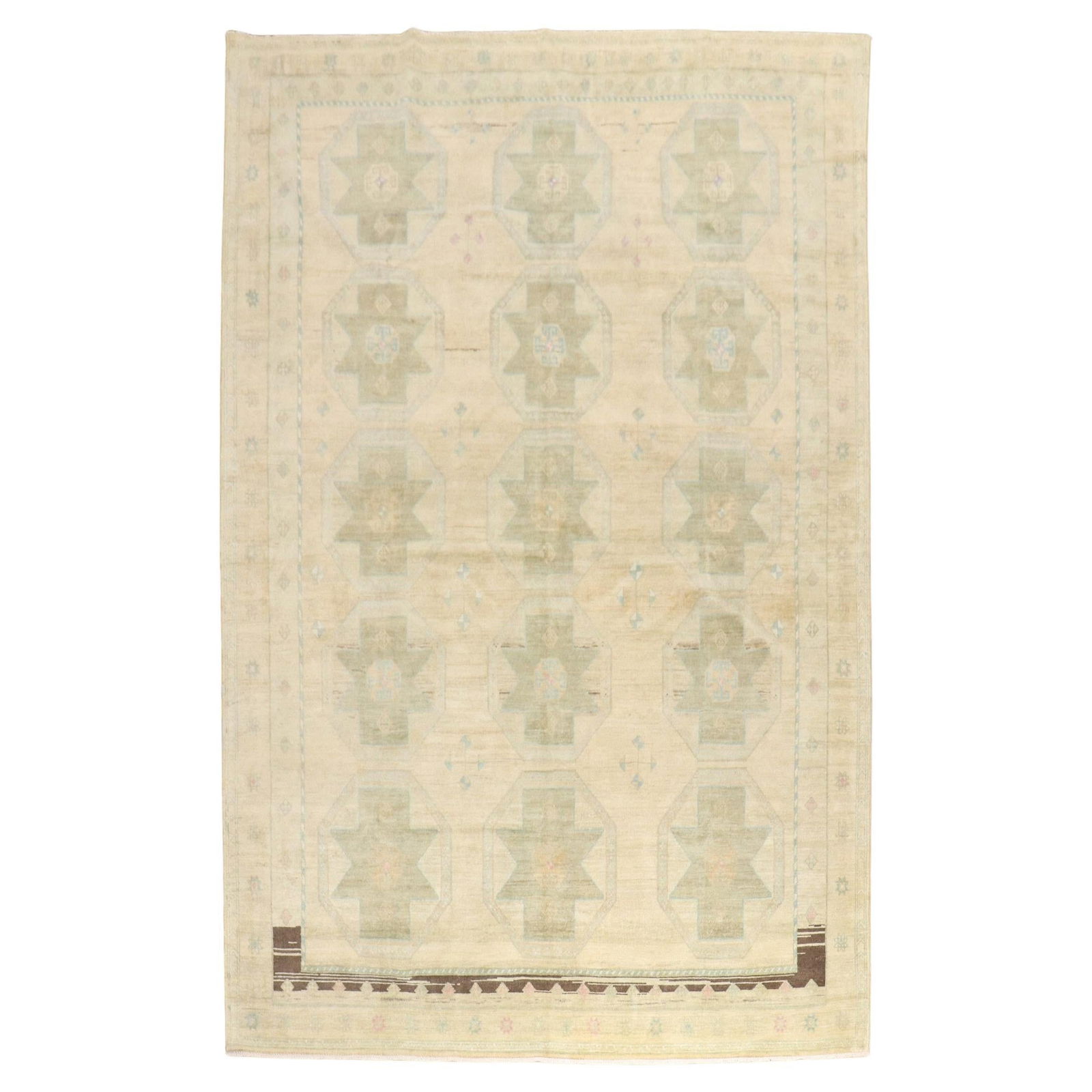 Vintage Turkish Anatolian Tribal Rug Wool Hand-Woven 20th Century 77 x 116 (1 of 9)