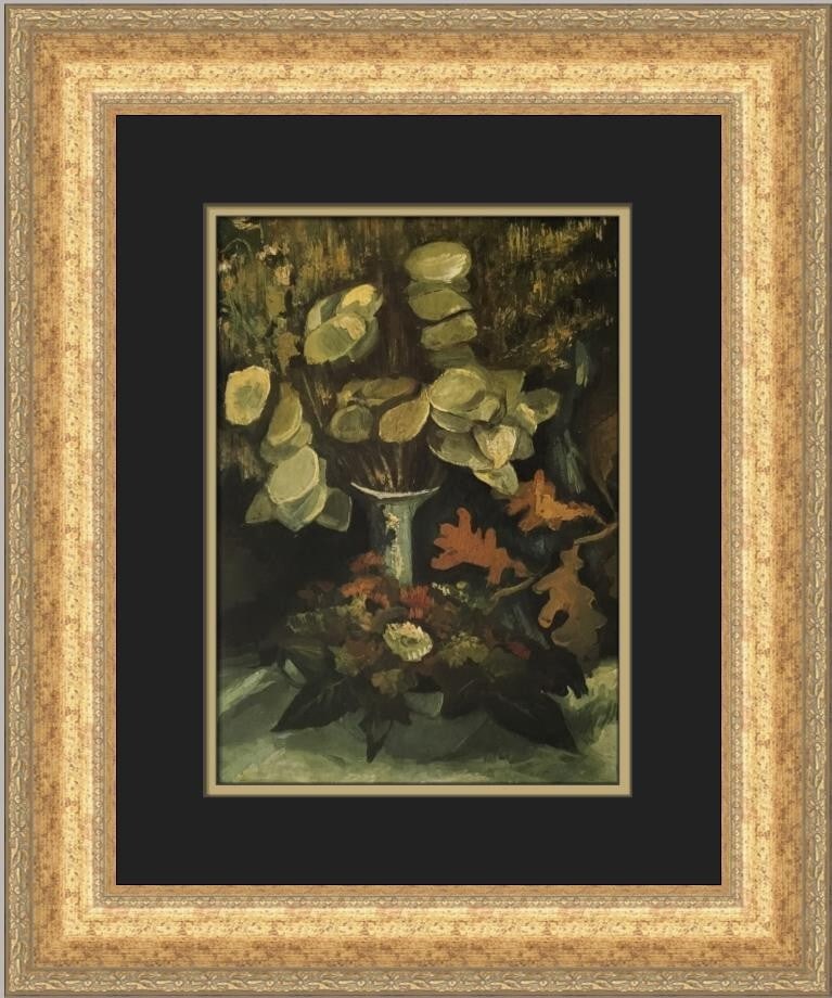 Vincent Van Gogh Still Life with Satin Flowers Framed Art Print (1 of 2)