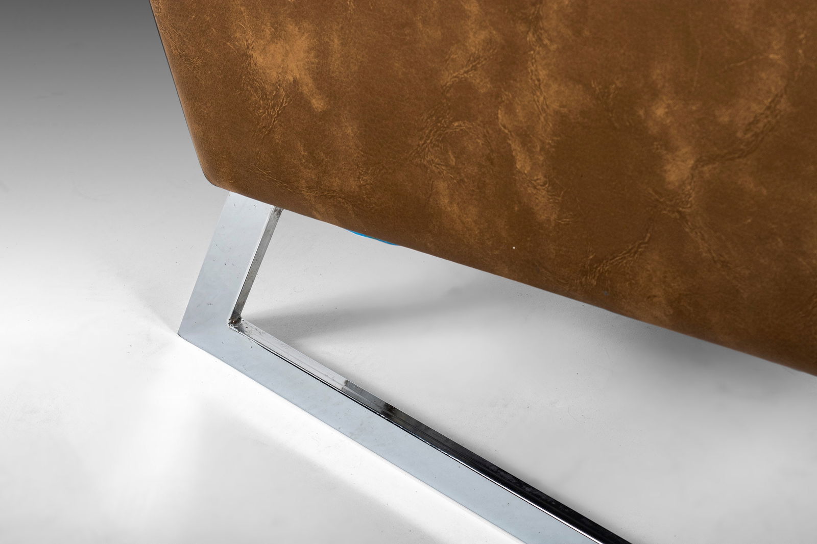 Milo Baughman 1970s Vegan Leather Sofa on Chrome Base - 8