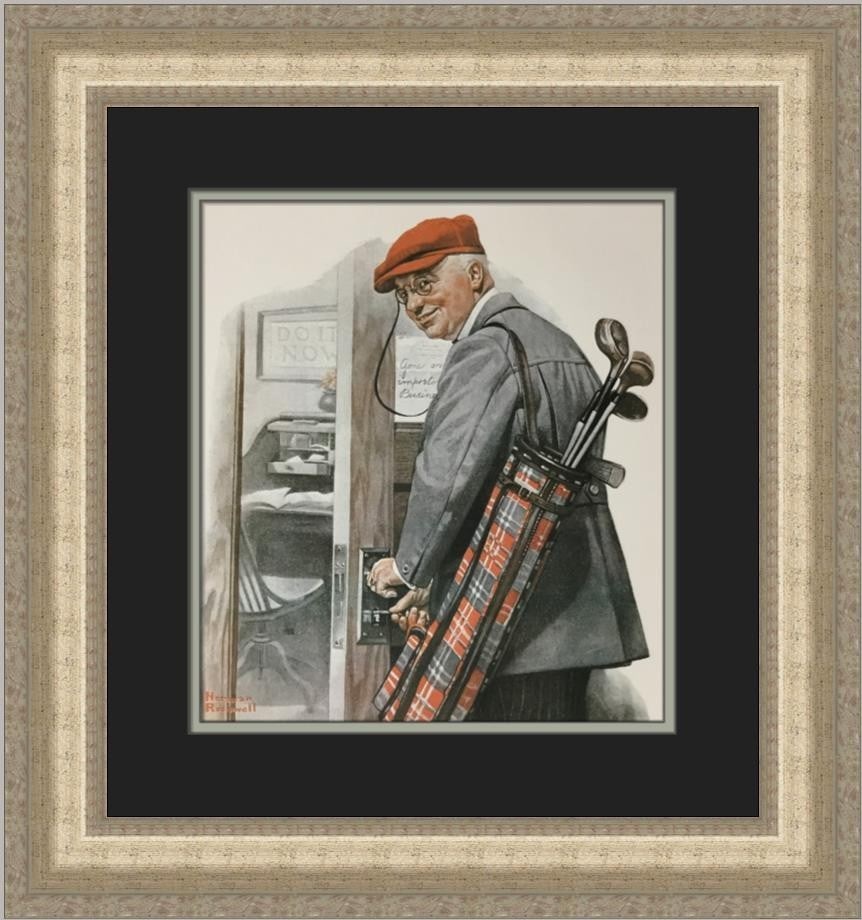 Norman Rockwell Important Business Custom Framed Print 1975 Americana Art (1 of 2)