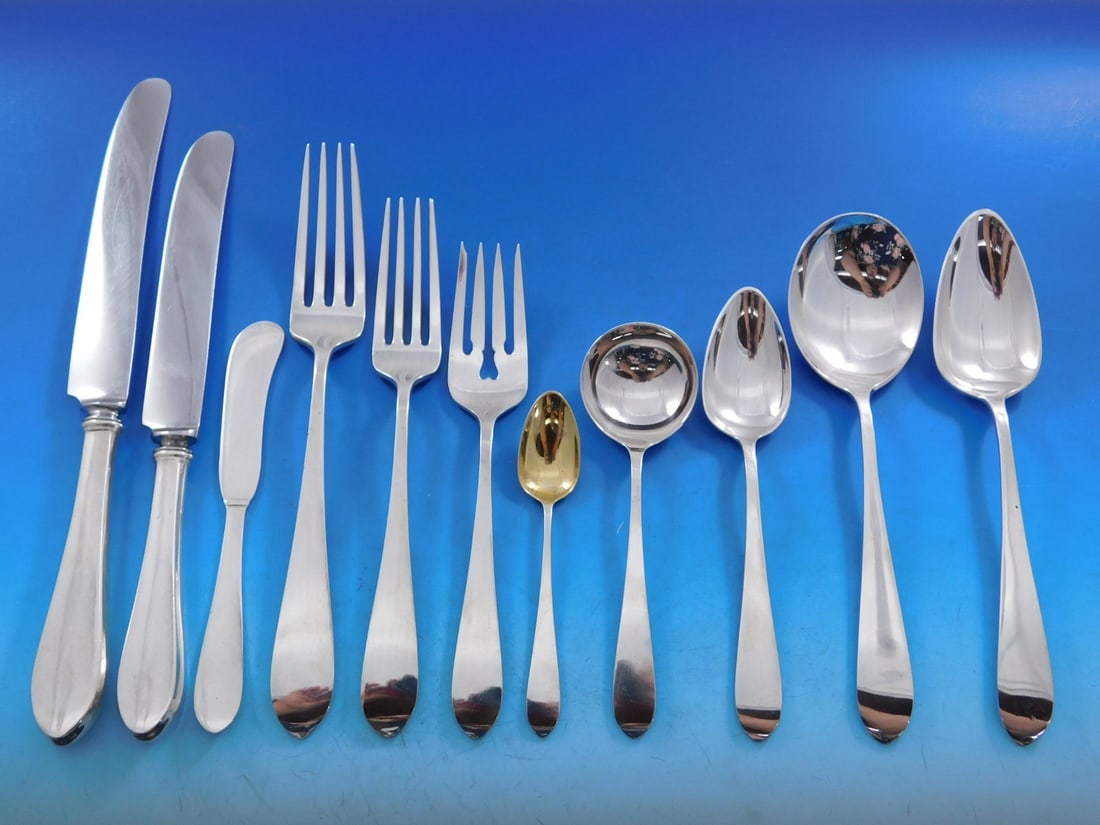 Gorham Plain Sterling Silver Flatware Set 155 Pieces Fitted Box - 3