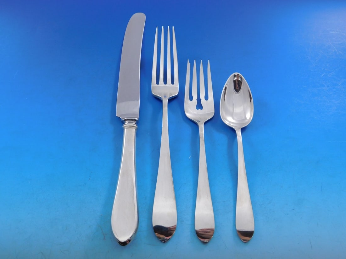 Gorham Plain Sterling Silver Flatware Set 155 Pieces Fitted Box - 4