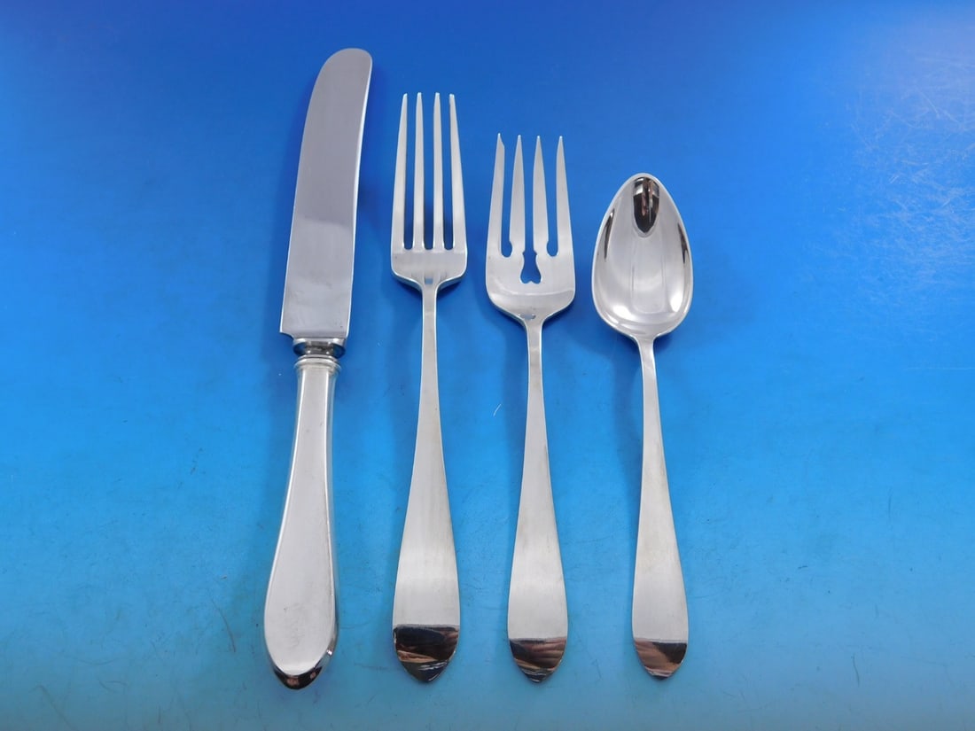 Gorham Plain Sterling Silver Flatware Set 155 Pieces Fitted Box - 5