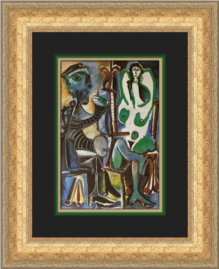 Pablo Picasso The Artist and His Model Custom Framed Print 1996 (1 of 2)