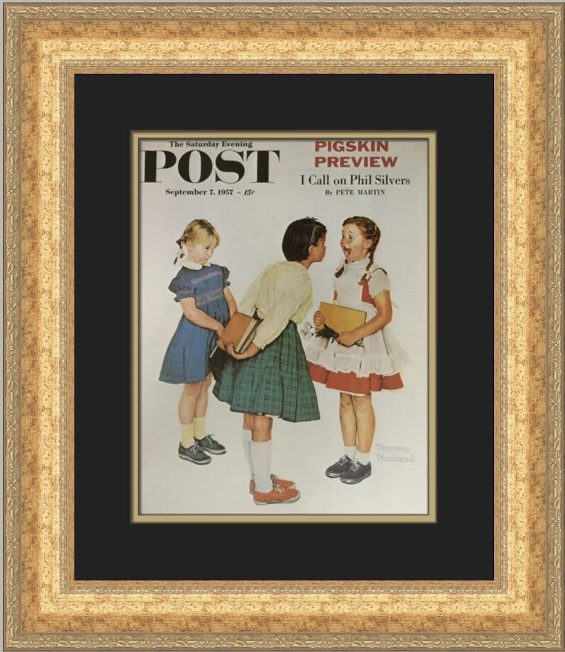 Norman Rockwell The Missing Tooth Custom Framed Art Print: Norman Rockwell The Missing Tooth Custom Framed Art Print Celebrate the charm of Norman Rockwell's artistry with this custom framed print titled 'The Missing Tooth.' This medium-sized artwork measures