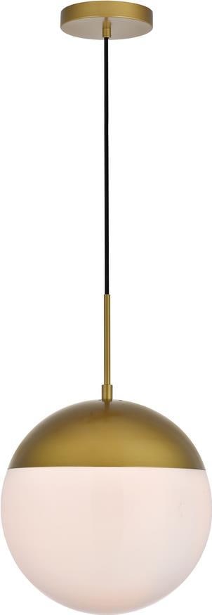 Elegant Eclipse Pendant Light Brass Milk Finish Glass Shade (1 of 1)