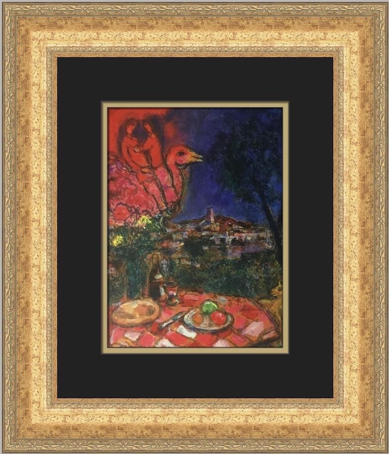 Marc Chagall The Table in Front of Saint-Paul Custom Framed Print 1988 (1 of 2)