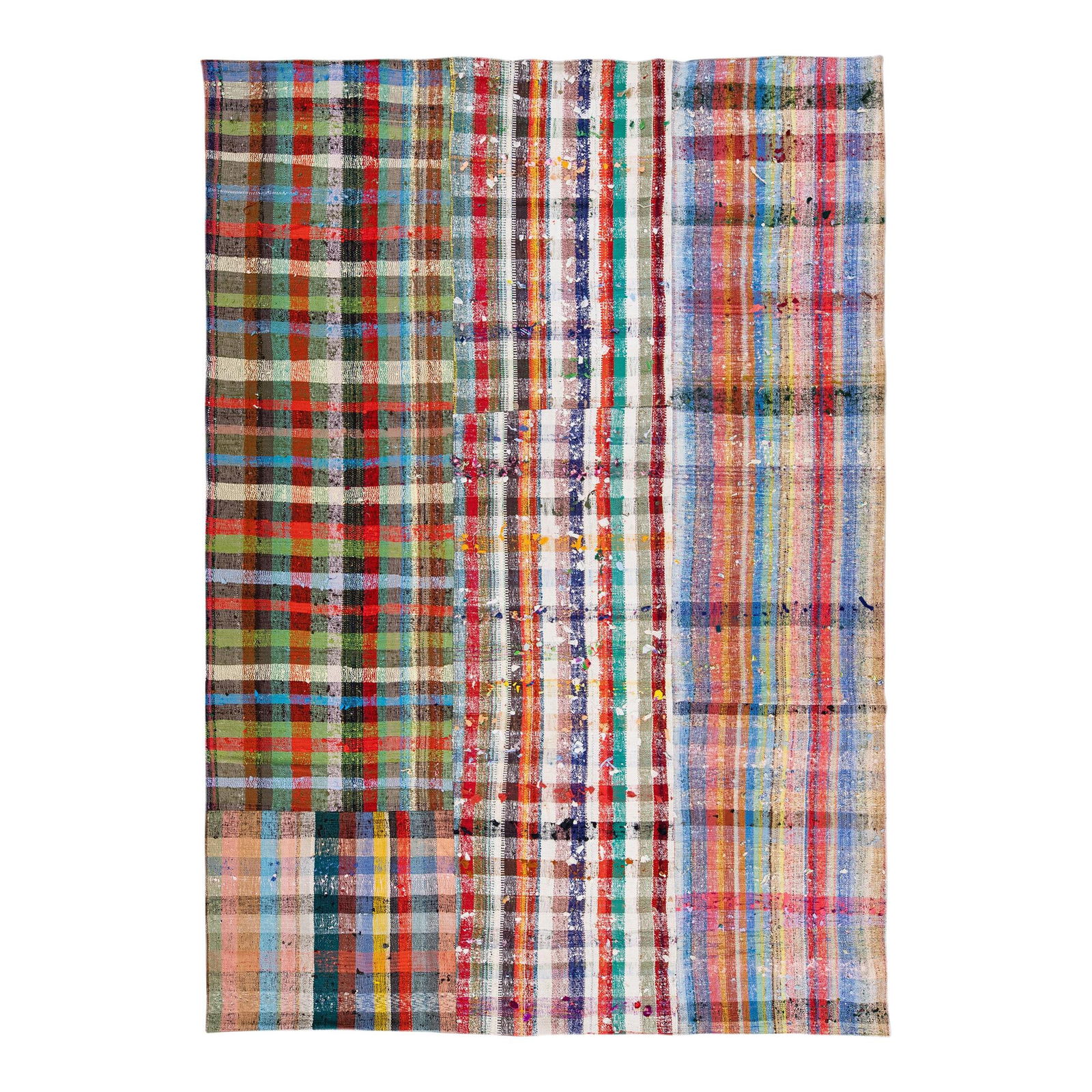 Vintage Turkish Wool Kilim Rug 8'4" x 12' Multicolor Geometric (1 of 10)