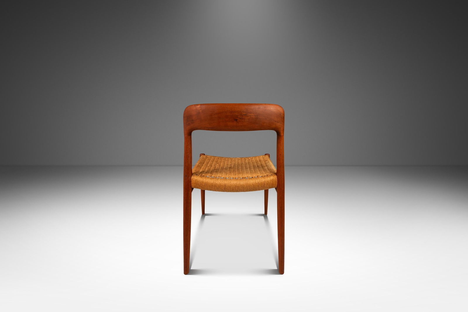 Limited Set of 4 Niels Moller Model 75 Dining Chairs Teak Paper Cord Denmark 1960s - 4