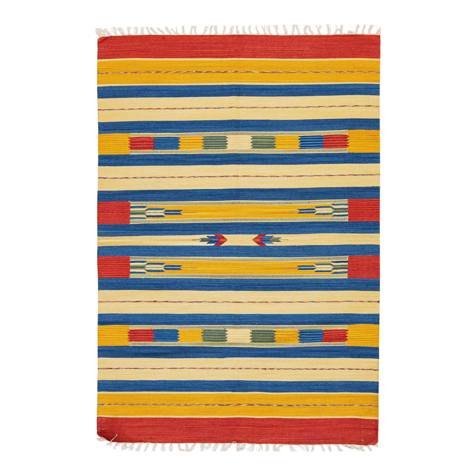 Handmade Modern Kilim Multicolor Geometric Wool Rug 4'8 x 6'8 (1 of 7)