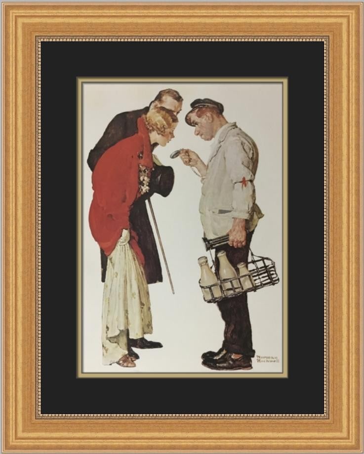 Norman Rockwell The Partygoers Custom Framed Americana Print 20 x 18 (1 of 2)