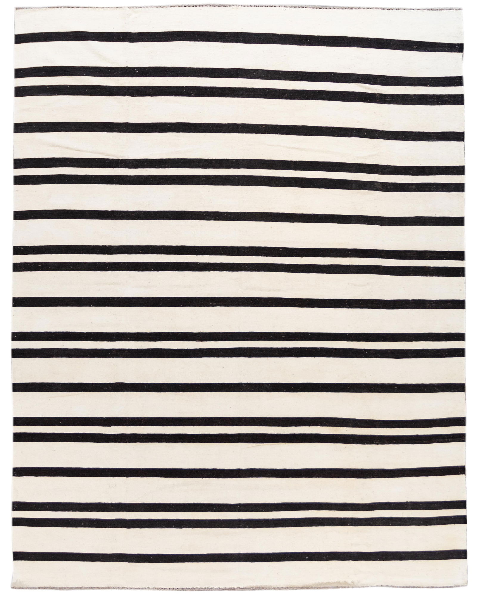 Contemporary Handwoven Black and White Wool Kilim Rug 11'8 x 14'10 (1 of 10)