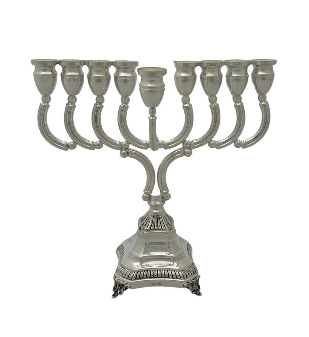 Elegant Handmade 925 Sterling Silver Chanukah Menorah 10 Inches (1 of 2)