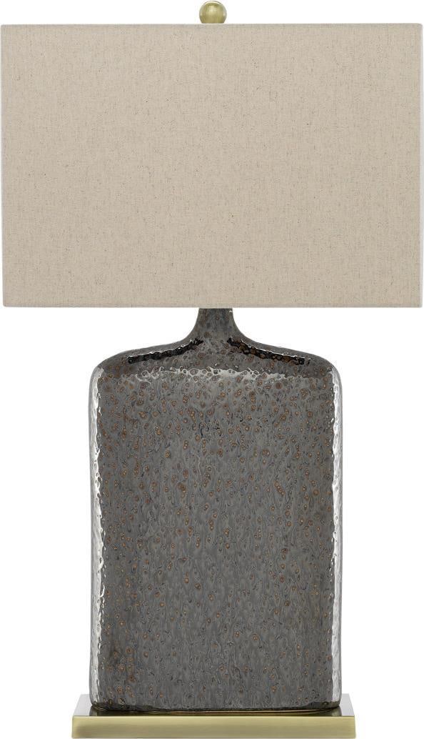 Currey Elegant Musing Table Lamp Rustic Bronze Khaki Shade 32.5H (1 of 6)