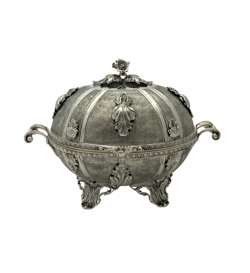 Handmade 925 Sterling Silver Floral Leaf Applique Carriage Esrog Box (1 of 3)