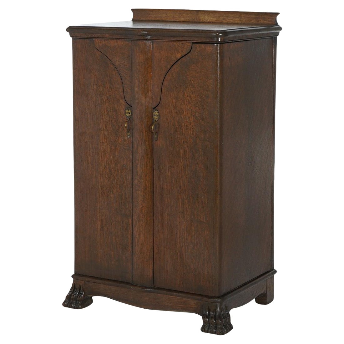 Vintage Oak Record Cabinet by Victor Victrola C1920 with Paw Feet (1 of 10)