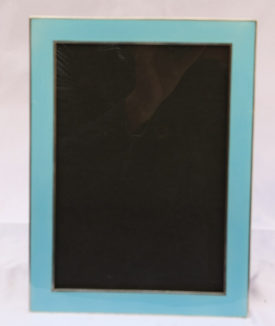 Elegant 1900 French Sterling Silver Enamel Picture Frame (1 of 3)