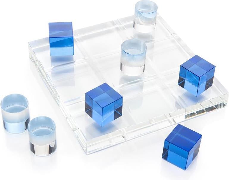 John-Richard Blue Crystal Tic Tac Toe Game Board 3x9.5x9.5 Inches (1 of 1)