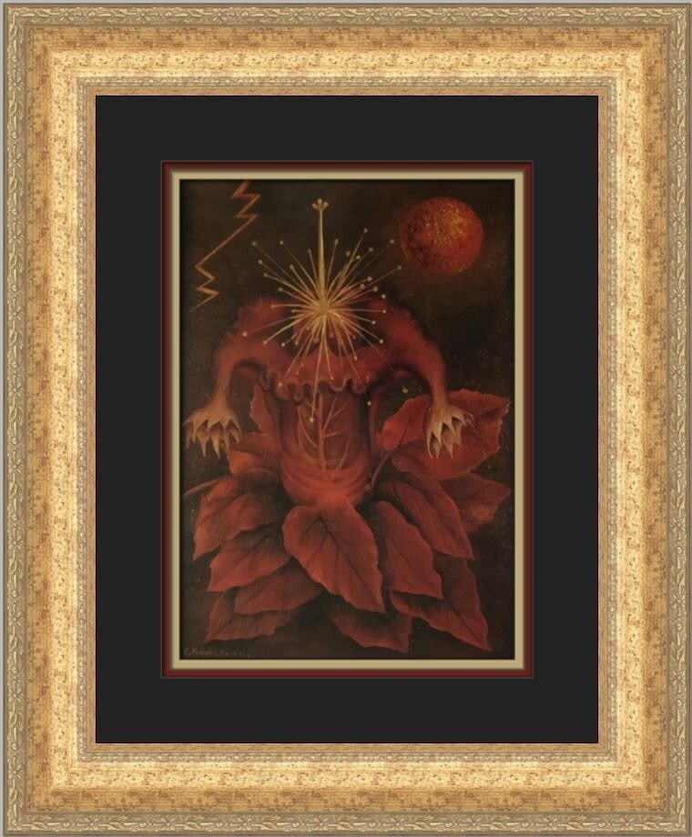 Frida Kahlo Flower of Life Custom Framed Print 21x17 Modern Surrealism: Frida Kahlo Flower of Life Custom Framed Print 21x17 Modern Surrealism This stunning custom framed print titled "Flower of Life" by renowned artist Frida Kahlo showcases a captivating blend of moderni