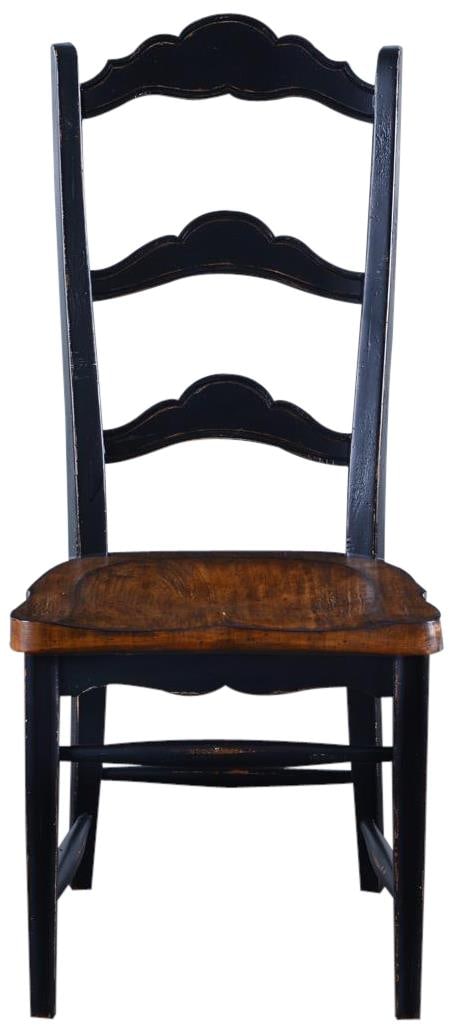 Chic Colonial-Style Mahogany Side Chair Blackwash Finish (1 of 2)
