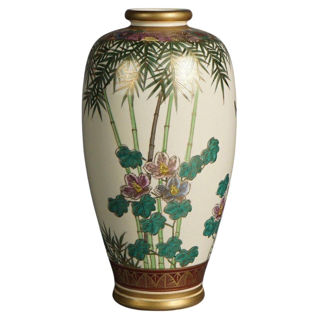 Antique Meiji Satsuma Hand Painted Gilt Porcelain Vase C1910 (1 of 7)