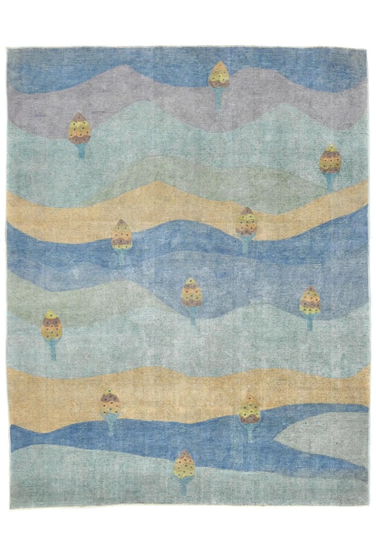 Vintage Hand-Knotted Wool Pictorial Oriental Rug 9x11 ft (1 of 13)