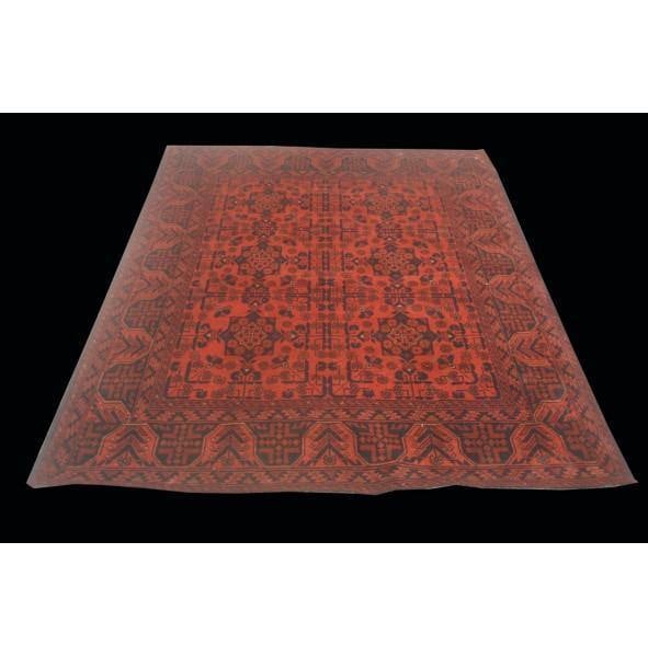 Handwoven Afghan Khal Momadi Turkmen Rug 4.11 x 6.5 Red Black (1 of 6)